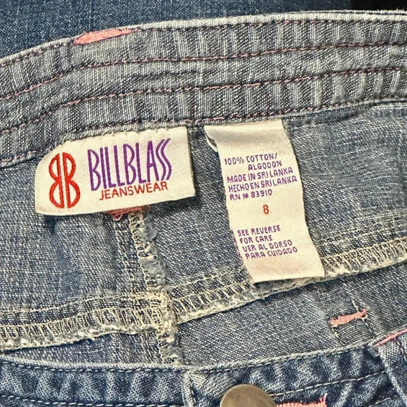 Bill Blass Vintage Women's Jeans Cropped Wide Leg Embroidered Y2K Size 8 - Picture 6 of 6